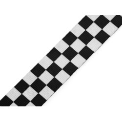 Taśma gładka z połyskiem dwustronna szerokość 38 mm - Czarny (1 Metr)