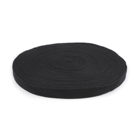 Taśma bawełniana szerokość 20 mm - Czarny (50 Metry) Taśma bawełniana szerokość 20 mm - Czarny (50 Metry)