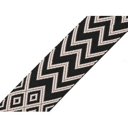 Double-sided polyester webbing strap width 50 mm - Black (1 Meter)