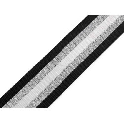 Taśma dwustronna szerokość 50 mm z lureksem - Czarny (1 Metr)