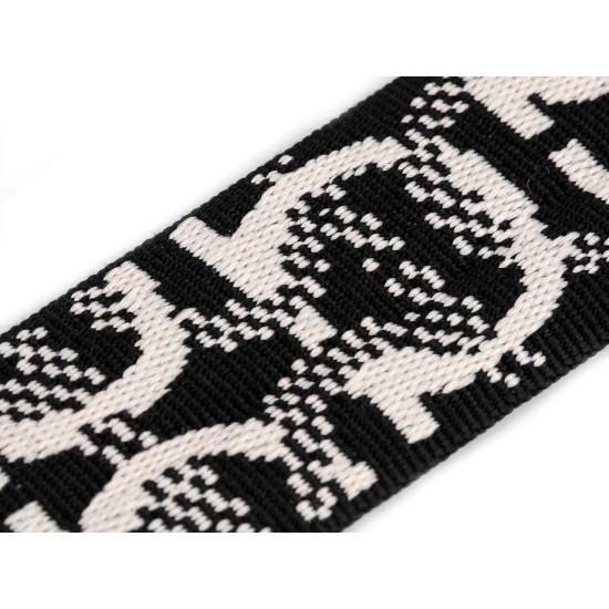 Double-sided webbing strap width 38 mm - Black (1 Meter) Double-sided webbing strap width 38 mm - Black (1 Meter)