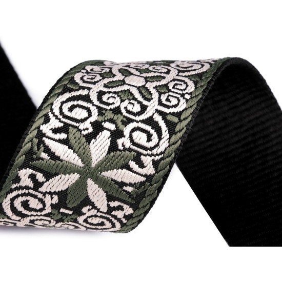 Taśma z haftem szerokość 50 mm - Zielony (1 Metr) Taśma z haftem szerokość 50 mm - Zielony (1 Metr)