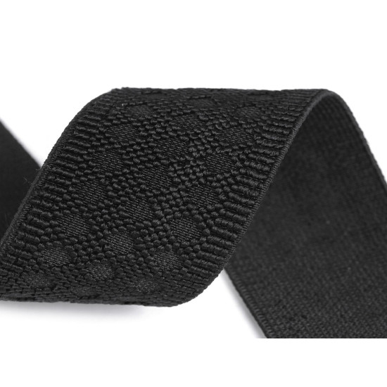 Dísz gumi szélessége 40 mm - Fekete (1 Méter) Dísz gumi szélessége 40 mm - Fekete (1 Méter)