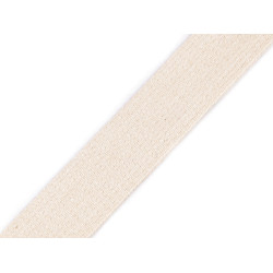 Cotton webbing strap, width 25 mm - Ecru light (25 Meters)