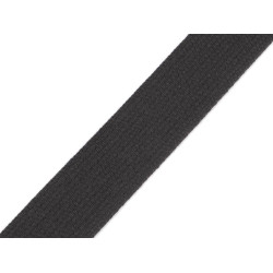 Cotton webbing strap, width 25 mm - Black (25 Meters)