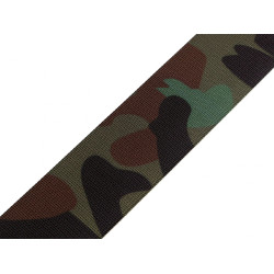 Double-sided camouflage webbing strap, width 50 mm - Green (1 Meter)