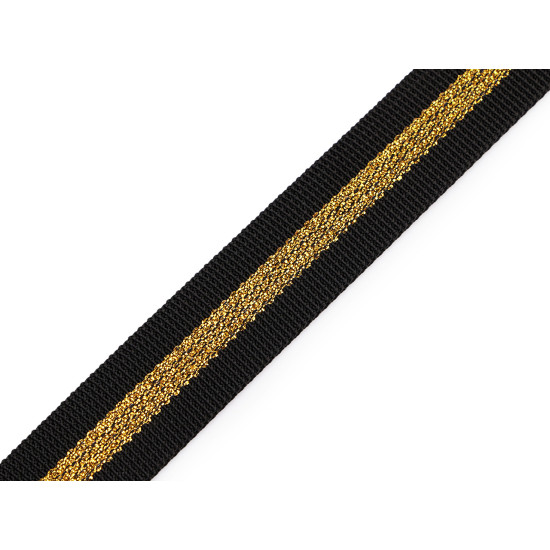 Beidseitiges polypropylen-gurtband mit lurex, breite 25 mm - Grau (1 Meter) Beidseitiges polypropylen-gurtband mit lurex, breite 25 mm - Grau (1 Meter)