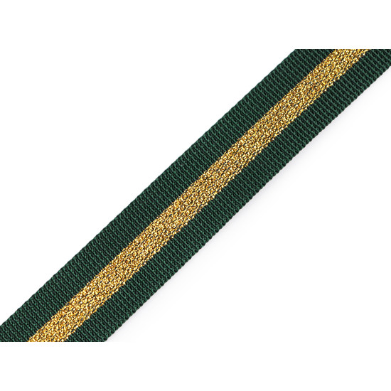Beidseitiges polypropylen-gurtband mit lurex, breite 25 mm - Grau (1 Meter) Beidseitiges polypropylen-gurtband mit lurex, breite 25 mm - Grau (1 Meter)