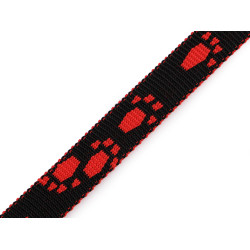 Cinghia in polipropilene, per guinzaglio / collare, larghezza: 15 mm - Rosso (1 Metro)