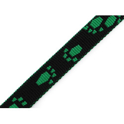 Cinghia in polipropilene, per guinzaglio / collare, larghezza: 15 mm - Verde (1 Metro)