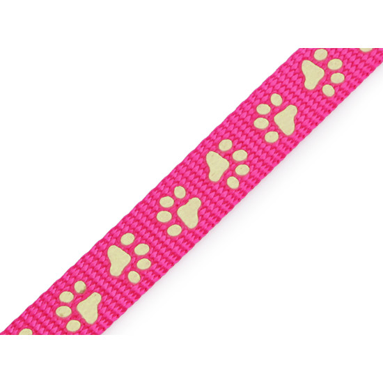 Polypropylene leash/collar strap webbing, glow in the dark, width 15 mm - Pink (1 Meter) Polypropylene leash/collar strap webbing, glow in the dark, width 15 mm - Pink (1 Meter)