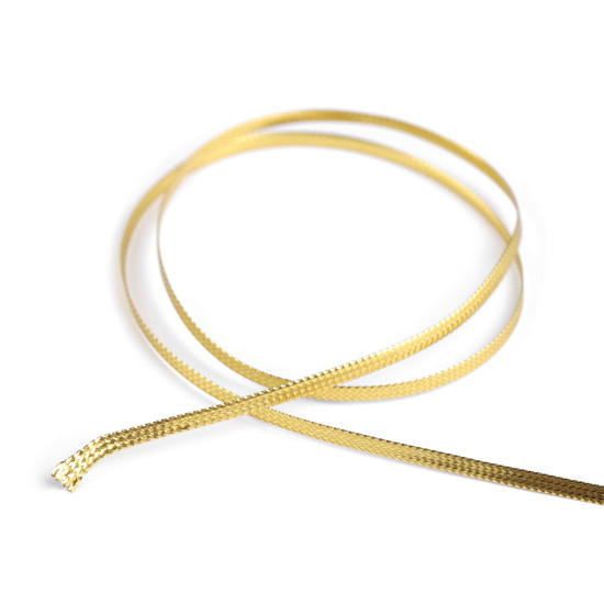 Sznureczek ozdobny z lureksem szer. 2,5mm płaski - Srebrny (50 Metry) Sznureczek ozdobny z lureksem szer. 2,5mm płaski - Srebrny (50 Metry)