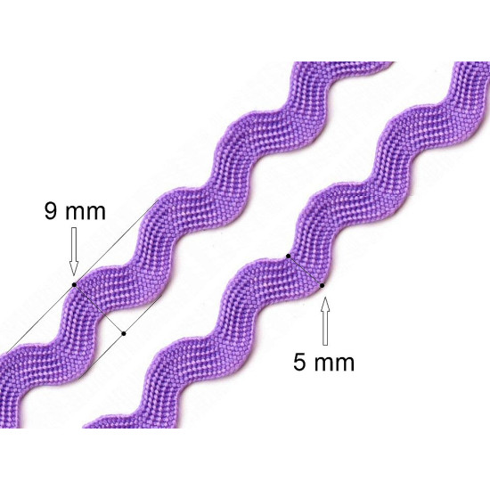 Ric rac trim ribbon width 5 mm - Violet (30 Meters) Ric rac trim ribbon width 5 mm - Violet (30 Meters)