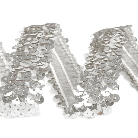 Elastic sequin trim width 30 mm - Gold (1 Meter) Elastic sequin trim width 30 mm - Gold (1 Meter)