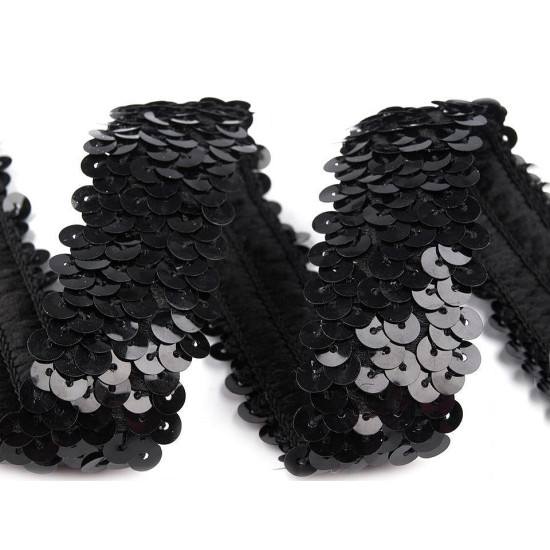 Elastic sequin trim width 30 mm - Gold (1 Meter) Elastic sequin trim width 30 mm - Gold (1 Meter)