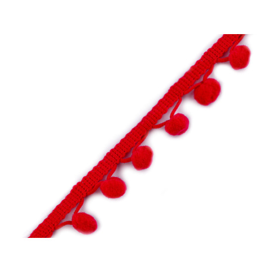 Taśma szerokość 20mm z pomponami ø10 mm - Mysi (1 Metr) Taśma szerokość 20mm z pomponami ø10 mm - Mysi (1 Metr)