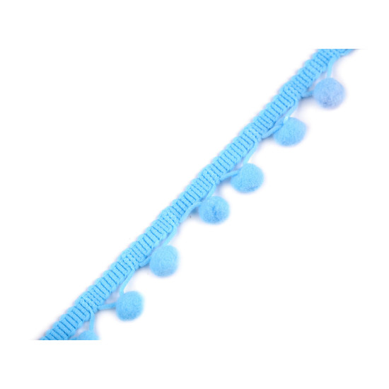 Taśma szerokość 20mm z pomponami ø10 mm - Mysi (1 Metr) Taśma szerokość 20mm z pomponami ø10 mm - Mysi (1 Metr)