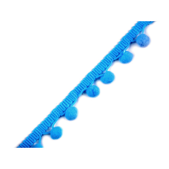 Taśma szerokość 20mm z pomponami ø10 mm - Mysi (1 Metr) Taśma szerokość 20mm z pomponami ø10 mm - Mysi (1 Metr)