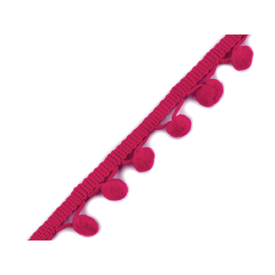 Taśma szerokość 20mm z pomponami ø10 mm - Mysi (1 Metr) Taśma szerokość 20mm z pomponami ø10 mm - Mysi (1 Metr)