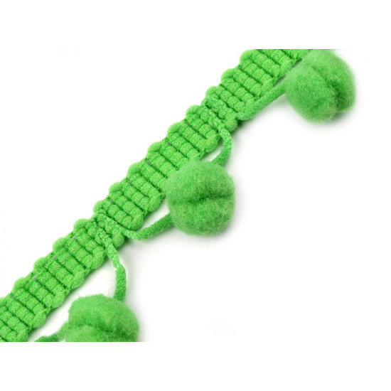 Taśma szerokość 20mm z pomponami ø10 mm - Mysi (1 Metr) Taśma szerokość 20mm z pomponami ø10 mm - Mysi (1 Metr)