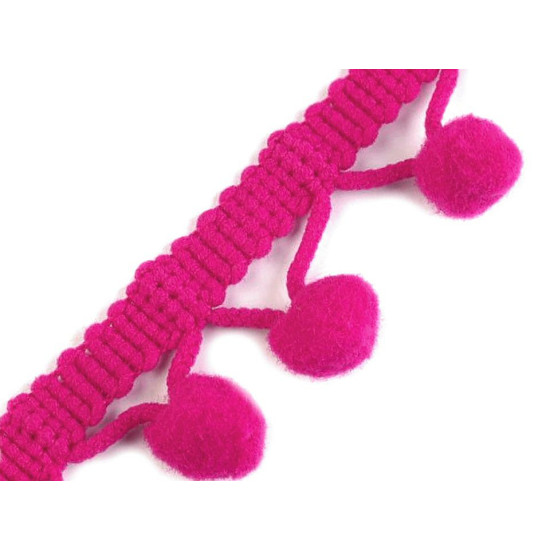 Taśma szerokość 20mm z pomponami ø10 mm - Mysi (1 Metr) Taśma szerokość 20mm z pomponami ø10 mm - Mysi (1 Metr)