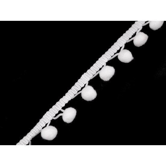 Taśma szerokość 30 mm z pomponami ø13 mm - Waniliowy (18 Metry) Taśma szerokość 30 mm z pomponami ø13 mm - Waniliowy (18 Metry)