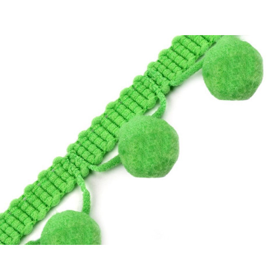 Taśma szerokość 30 mm z pomponami ø13 mm - Waniliowy (18 Metry) Taśma szerokość 30 mm z pomponami ø13 mm - Waniliowy (18 Metry)