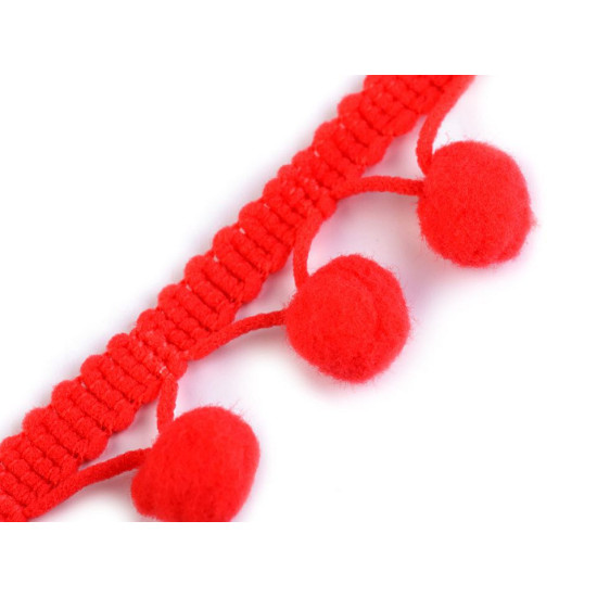Taśma szerokość 30 mm z pomponami ø13 mm - Waniliowy (18 Metry) Taśma szerokość 30 mm z pomponami ø13 mm - Waniliowy (18 Metry)