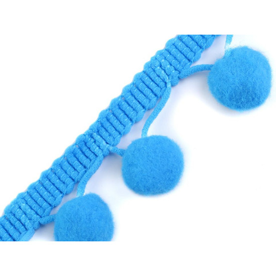 Taśma szerokość 30 mm z pomponami ø13 mm - Waniliowy (18 Metry) Taśma szerokość 30 mm z pomponami ø13 mm - Waniliowy (18 Metry)