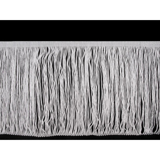 Frędzle podwójne szerokość 20 cm - White (1 Metr) Frędzle podwójne szerokość 20 cm - White (1 Metr)