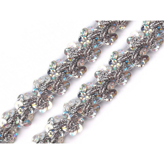 Sequin gimp trim braid width 15 mm hologram effect - Gold (1 Meter) Sequin gimp trim braid width 15 mm hologram effect - Gold (1 Meter)