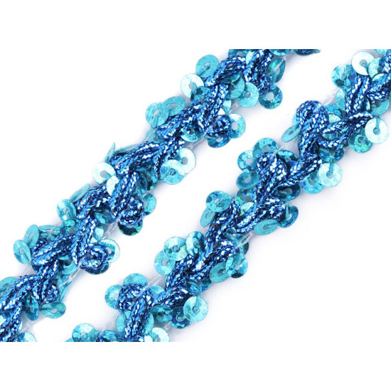 Sequin gimp trim braid width 15 mm hologram effect - Gold (1 Meter) Sequin gimp trim braid width 15 mm hologram effect - Gold (1 Meter)