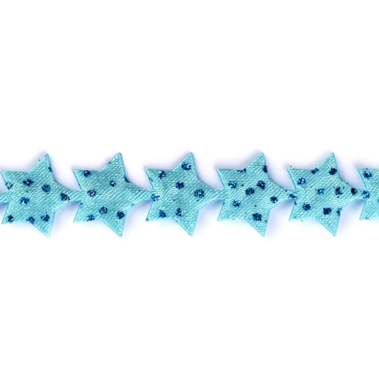 Liseré tressé satiné de noël, étoiles, largeur 14 mm - Blanc (1 Mètre) Liseré tressé satiné de noël, étoiles, largeur 14 mm - Blanc (1 Mètre)