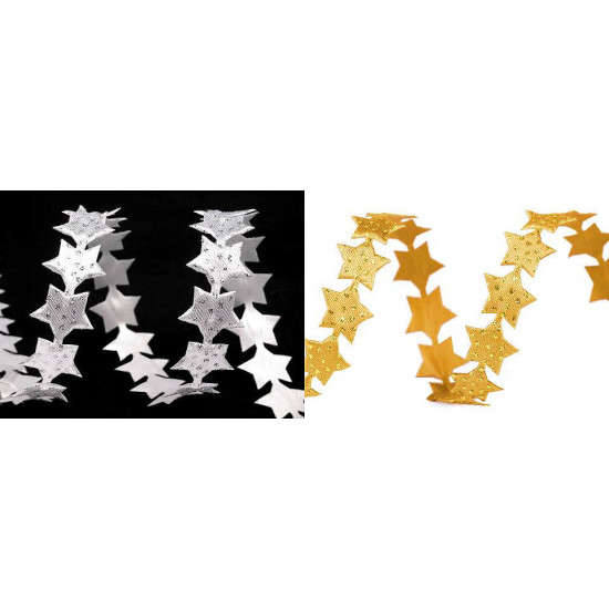 Liseré tressé satiné de noël, étoiles, largeur 14 mm - Blanc (1 Mètre) Liseré tressé satiné de noël, étoiles, largeur 14 mm - Blanc (1 Mètre)