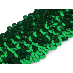 Elastic sequin trim width 45 mm - Green (18 Meters)