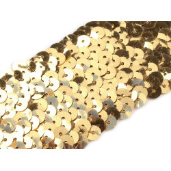 Elastic sequin trim width 45 mm - Gold (1 Meter)