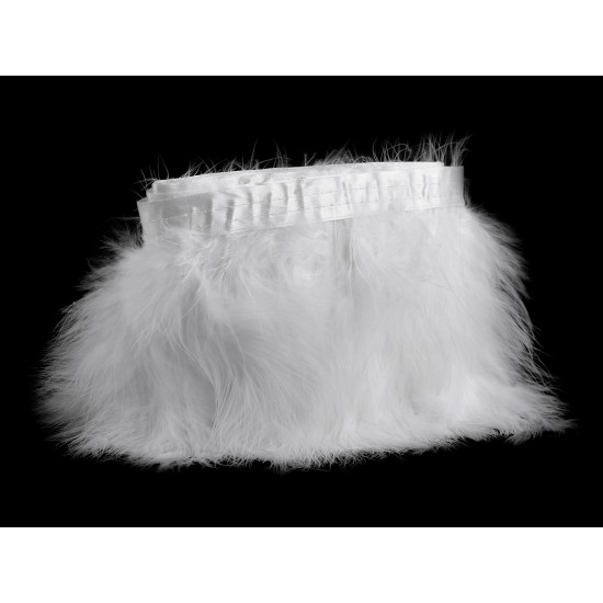 Borte – marabufedern, 12–15 cm - Hell-grau (1 Stück) Borte – marabufedern, 12–15 cm - Hell-grau (1 Stück)