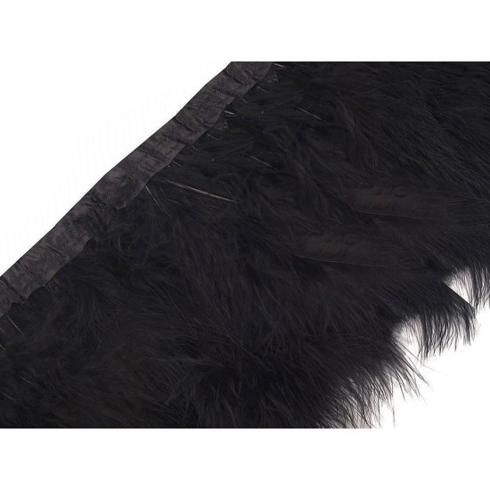 Borte – marabufedern, 12–15 cm - Hell-grau (1 Stück) Borte – marabufedern, 12–15 cm - Hell-grau (1 Stück)