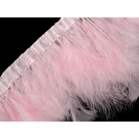 Borte – marabufedern, 12–15 cm - Hell-grau (1 Stück) Borte – marabufedern, 12–15 cm - Hell-grau (1 Stück)