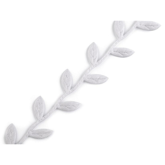 Aplikacja satynowa w taśmie szerokość 25 mm listki - Zielony (1 Metr) Aplikacja satynowa w taśmie szerokość 25 mm listki - Zielony (1 Metr)
