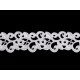 Aplikacja satynowa w taśmie szerokość 22mm ażurowy wzór - White (1 Metr) Aplikacja satynowa w taśmie szerokość 22mm ażurowy wzór - White (1 Metr)