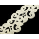 Aplikacja satynowa w taśmie szerokość 22mm ażurowy wzór - White (1 Metr) Aplikacja satynowa w taśmie szerokość 22mm ażurowy wzór - White (1 Metr)