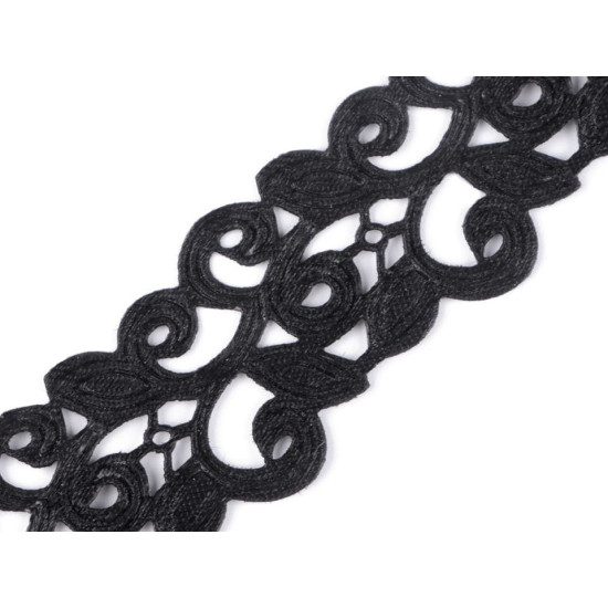 Aplikacja satynowa w taśmie szerokość 22mm ażurowy wzór - White (1 Metr) Aplikacja satynowa w taśmie szerokość 22mm ażurowy wzór - White (1 Metr)