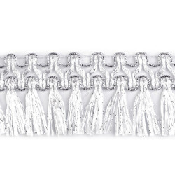 Chainette fringe width 50 mm - Silver (1 Meter)