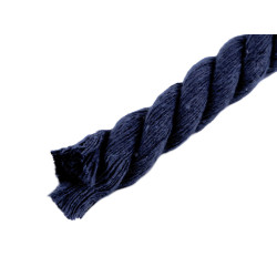 Twisted cotton cord / rope ø12 mm, macrame - Blue dark (10 Meters)