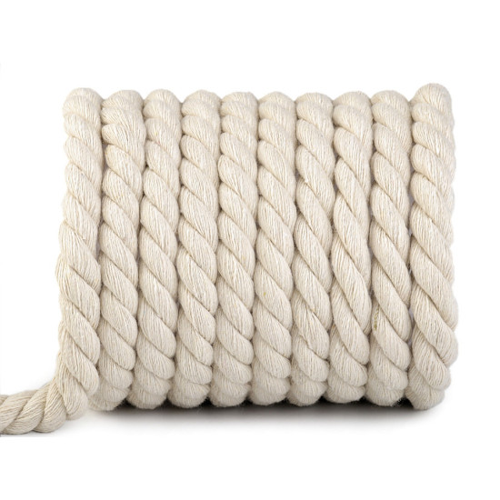 Twisted cotton cord / rope ø15 mm, macrame - Ecru light (10 Meters) Twisted cotton cord / rope ø15 mm, macrame - Ecru light (10 Meters)