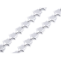 Christmas plastic star trimming width 10 mm - Silver (9 Meters)