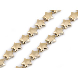 Christmas plastic star trimming width 10 mm - Gold lt. (9 Meters)
