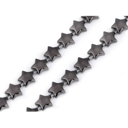 Christmas plastic star trimming width 10 mm - Gray hematite (45 Meters)