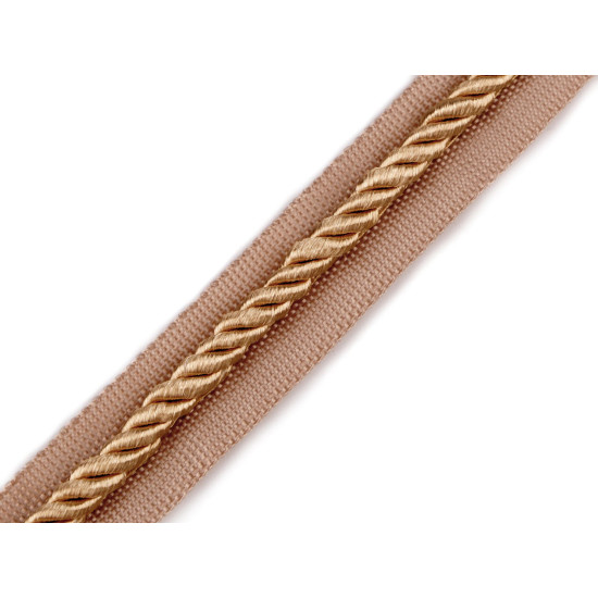 Wypustka szerokość 20 mm ze sznurkiem skręcanym - Beżowy (20 Metry) Wypustka szerokość 20 mm ze sznurkiem skręcanym - Beżowy (20 Metry)